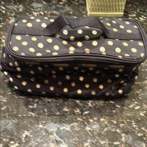 Le sportsac Black and Gold Polka Dot Cosmetic Bag